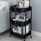 8 Pack Hanging Cup Holders for Rolling Cart Accessories – Plastic Utility Hanging Bins for Craft Supplies, Makeup Brushes, Office Storage, Pencil Organizer, Bathroom & Kitchen Space Saving Containers (Black)